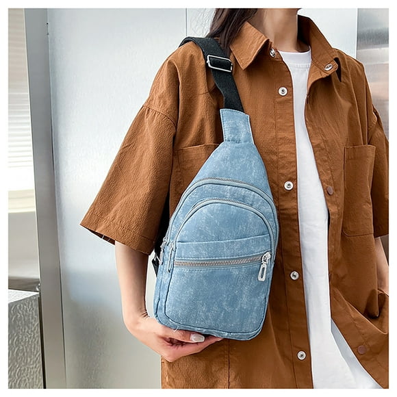 Bolso de pecho para hombre, bandolera, versátil, informal, pequeño, multifuncional, para correr, deportes, mochila de pecho