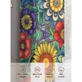 thumbnail image 6 of Boho Colorful Floral Sheer Curtains 72 Inch Length 2 Panels Set Window Treatments, Spring Flower Botanical Sunflowers Plant Rod Pocket Semi Curtains for Living Room/Bedroom/Kitchen, 104"W x 72"L, 6 of 7