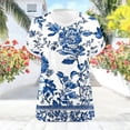 thumbnail image 4 of Dvprdro Plus Size V Neck Short Sleeve T Shirts Loose Fit Floral Casual Summer Tops, 4 of 6