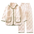thumbnail image 2 of Aloohaidyvio Womens Fleece Cute Pajama Set, Soft Warm Pjs for Women 2 Piece Fluffy Sleepwear Plush Pajamas Button Down Sizes L, 2 of 6