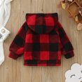 thumbnail image 3 of Gibobby Sudadera con capucha de algodónNiños pequeños Niñas Invierno Manga larga Tops Cremallera Sudadera con capucha Ropa Impresión a cuadros(Rojo, 18-24 Meses), 3 of 5