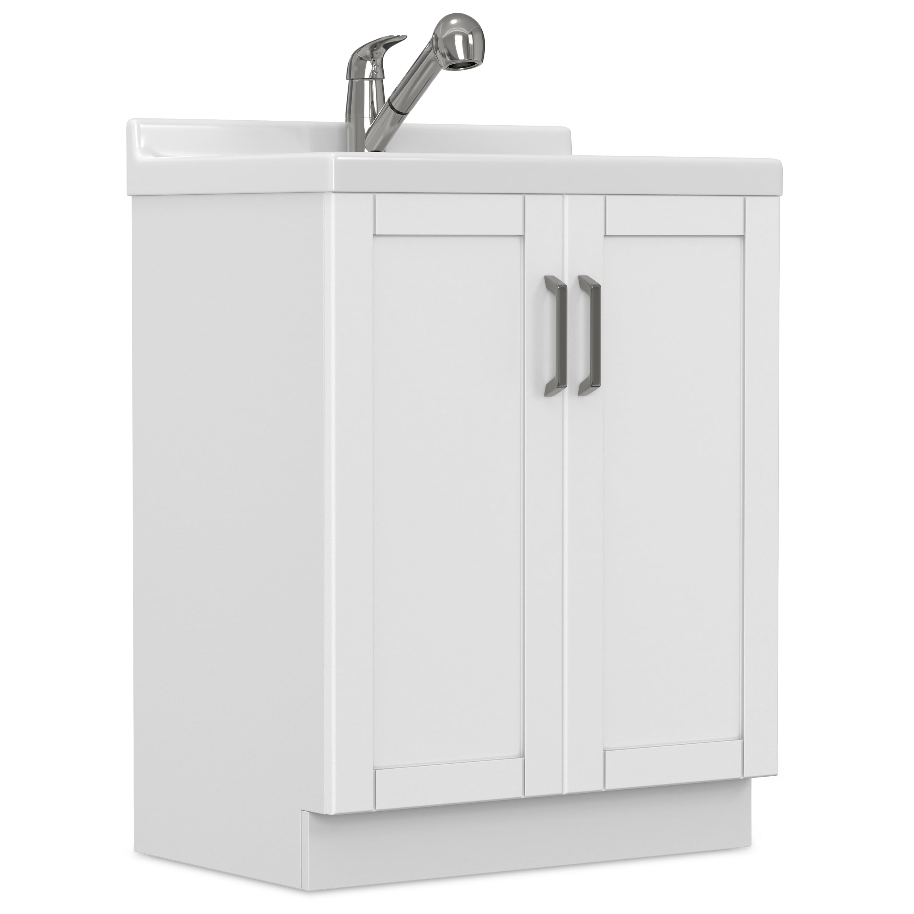 Simpli Home Kyle All-In-One 28-inch Laundry Utility Sink and Cabinet and ABS Sink