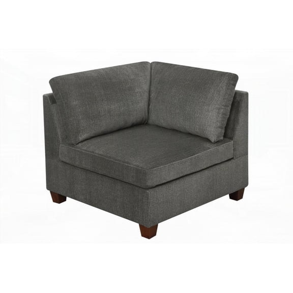 1pc Grey Chenille Fabric Corner Wedge Sofa for Living Room|Simple Assembly