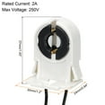 thumbnail image 3 of Uxcell T8 Lamp Holder Socket Non-Shunted Light Holder with Wire 37x30x24mm for LED Fluorescent Tube, Pack of 8, 3 of 5