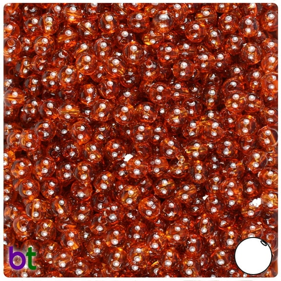 BeadTin Tortoise Transparent 6mm Round Plastic Beads (500pcs)