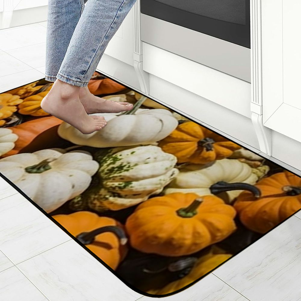 PHYHOO Doormat Floor /Mat - Halloween Pumpkins Autumn Fall Orange October Decorative Door Mat, Door Mat with Non-Slip Rubber Backing, Easy Cleaning, Traps Dirt, for Entry, Patio, Garage 19.68*47.24 in