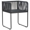 thumbnail image 4 of vidaXL 7 Piece Garden Dining Set PVC Rattan Black, 4 of 5