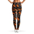 thumbnail image 2 of Black And Orange Camouflage Print Leggings, Camo Sexy Yoga Leggings For Women., 2 of 5
