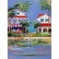 thumbnail image 2 of Slivka, Jane 14x18 Black Ornate Wood Framed with Double Matting Museum Art Print Titled - Beach Resort II, 2 of 4