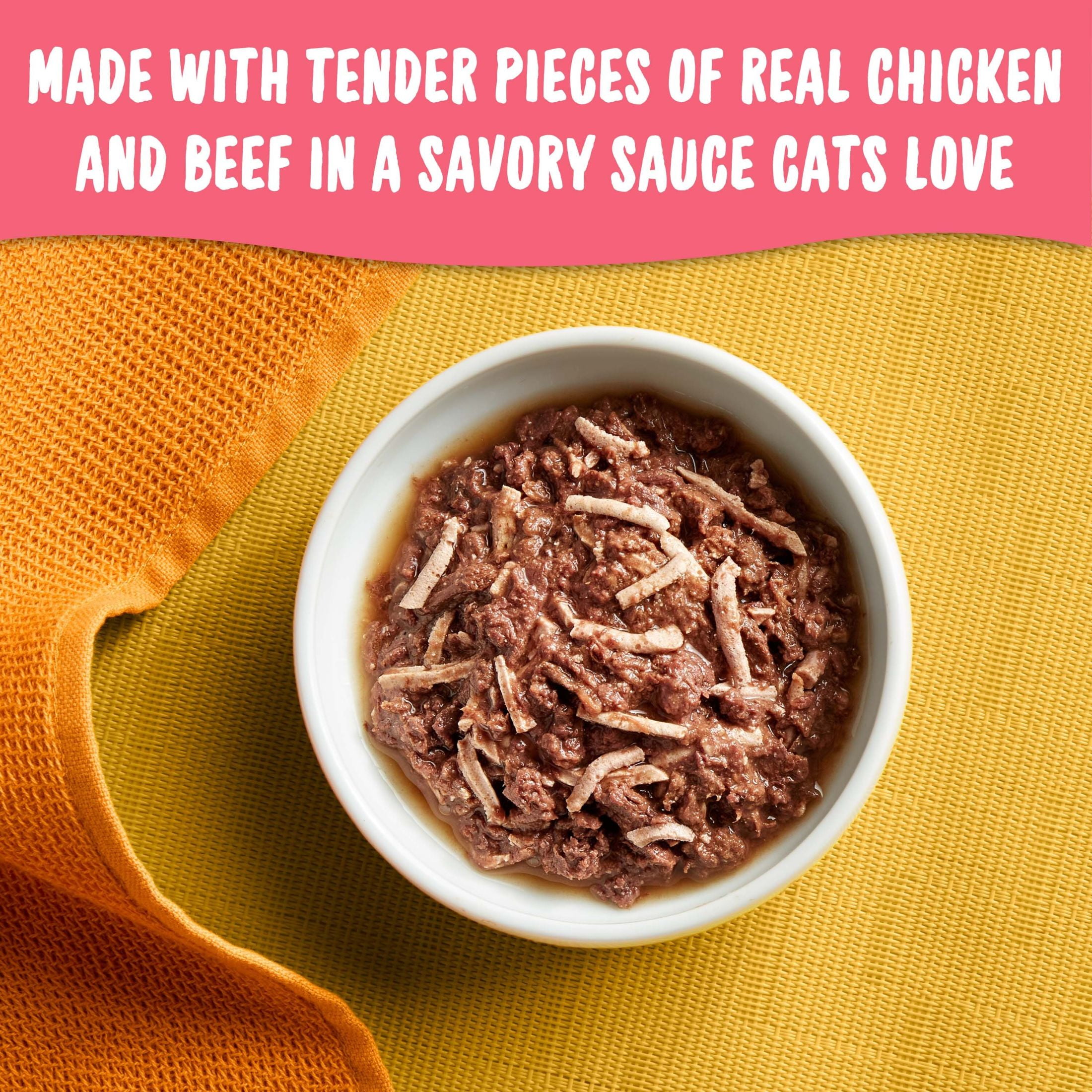 Meow Mix Tenders in Sauce Wet Cat Food With REAL Chicken & Beef, 2.75 oz Cup (Packaging And Formulation Updates Underway)