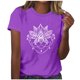 thumbnail image 2 of Fiudx Liquidación de Ahorros de Verano Blusas Estampadas a La Moda para Mujer Top de Cuello Redondo de Manga Corta, 2 of 4