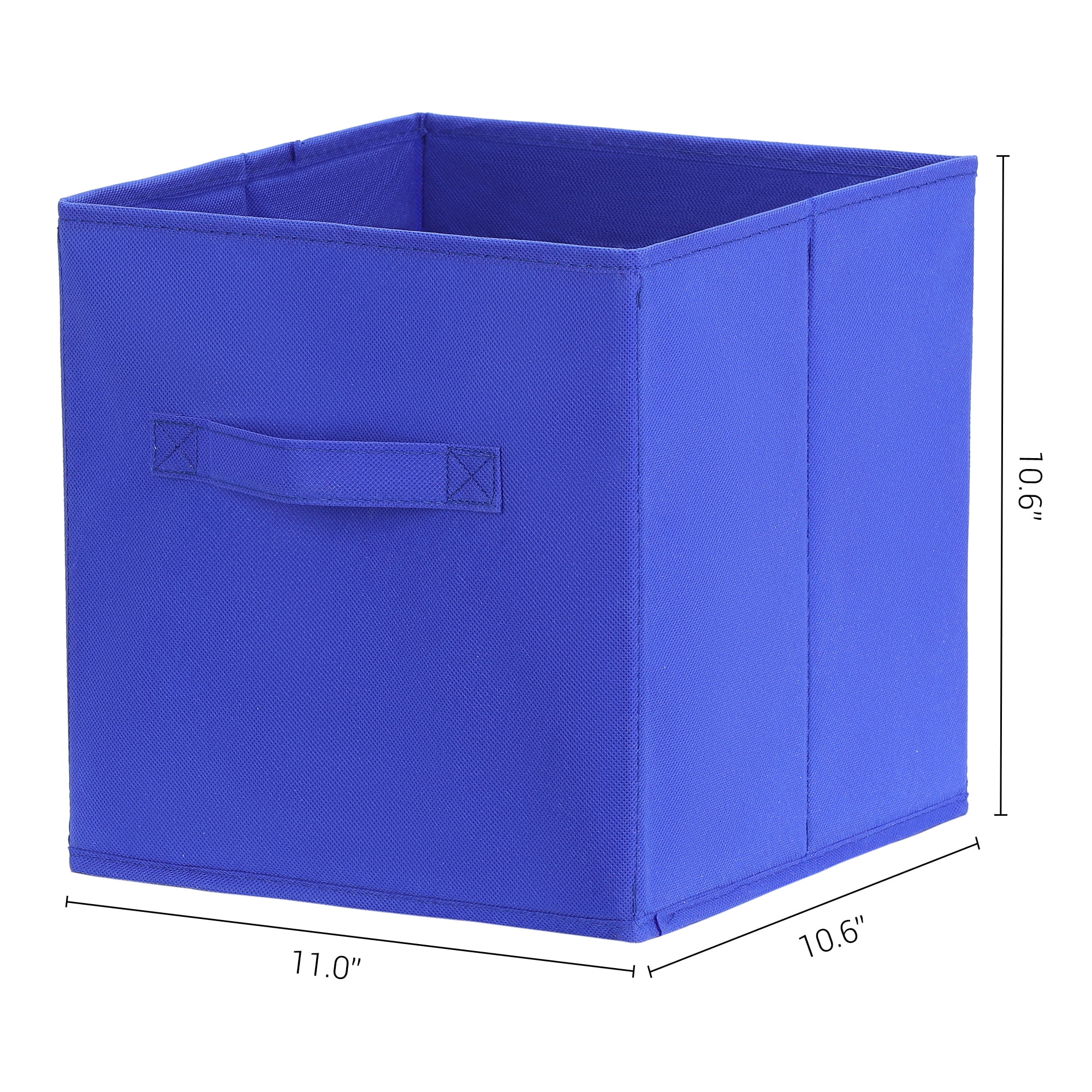 Unique Bargains Fabric Storage Cube Storage Bin Dark Blue 11*10.6*10.6in