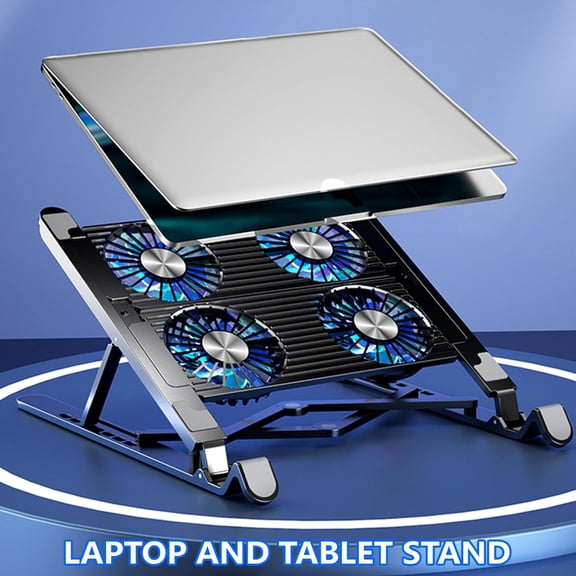 Enfriador para Laptop Base de Refrigeración para Ordenador Portatil, Soporte de Laptop con 4 Ventiladores Luces LED para Laptop 12-17" Macarena Almohadilla de enfriamiento para computadora portátil