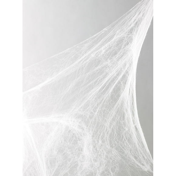 Tela de araña blanca de Halloween Decor Fun World, 10 m x 45 cm