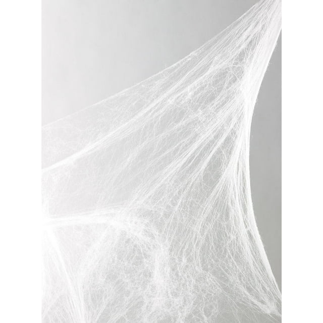 Tela de araña blanca de Halloween Decor Fun World, 10 m x 45 cm