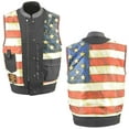 thumbnail image 4 of Milwaukee Leather MLM3506 Men's Black Premium Leather Vest - Old Glory Laced Armholes Red Stitching Club Style Vest 4X-Large, 4 of 8