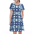 thumbnail image 1 of Disketp Vintage Blue para Vestido de Manga Corta para Mujeres, Vestidos de Verano para Mujeres, Casual y Holgado para la Playa, 1 of 6