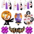 thumbnail image 1 of Ensemble de Ballons d'Halloween Décoratifs, Ballons de Fête Suspendus, Bannière à Pompons en Tourbillon, 1 of 4
