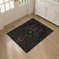 thumbnail image 3 of ODIKA 3'x5' Washable Accent Rug Pet Friendly, Non-Shedding Mat Dark Green Gold Celestial Floral Design Intricate Moon and Star Motif with Accents for Bedside, Nursery Room, 3 of 7