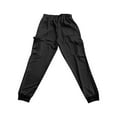 thumbnail image 4 of MELDVDIB Mens Cargo Pants Drawstring Elastic Waisted Joggers Solid Color Stretch Outdoor Pant with Pockets Black 2XL, 4 of 9