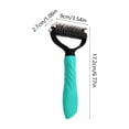 thumbnail image 4 of FEOLGEHLY Pet Dematting Comb for Dogs Cats - Stainless Steel Undercoat Rake Deshedding Brush with Rounded Tips for Gentle Pet Grooming, Non-Slip Handle, for Long Short Hair (Green), 4 of 7