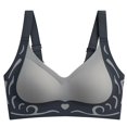 thumbnail image 4 of vigerkar Women's Lift & Support V-Neck Cami Bra – Contrast Color Thin Strap Backless Bralette with Removable Padding Grey, L, 4 of 7