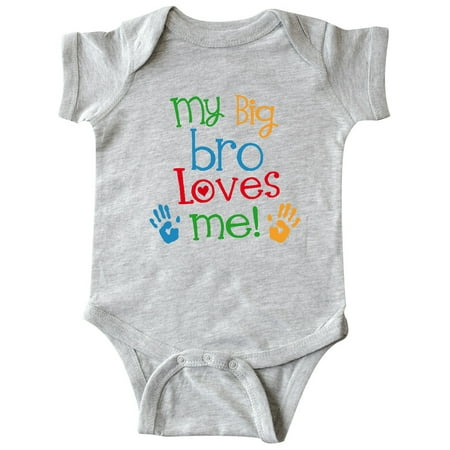 

Inktastic My Big Bro Loves Me Little Brother Sister Gift Baby Boy or Baby Girl Bodysuit