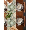thumbnail image 5 of Hokiten Table Runners 48 Inches Long Dress Scarves, Flower Bird Farmhouse Kitchen/Dining Table Runner, Short Coffee Tablerunners, Pink Flower Green Palm Leaves Watercolor 13x48 Inch, 5 of 7
