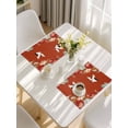 thumbnail image 5 of Red Crane Placemats Set of 4, Vintage Red Teal Spring Floral Botanical Placemats for Dining Table, Place Mats for Kitchen Tabletop, Waterproof Wipeable Dining Table Mats Set, 5 of 9