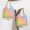 thumbnail image 4 of Single Shoulder Commuter Canvas Bag Large Capacity Can Be Carried Or Shoulder Storage For Daily Shopping Trips Lightgreen Tie Dye Background Rainbow Colors_3, 4 of 7