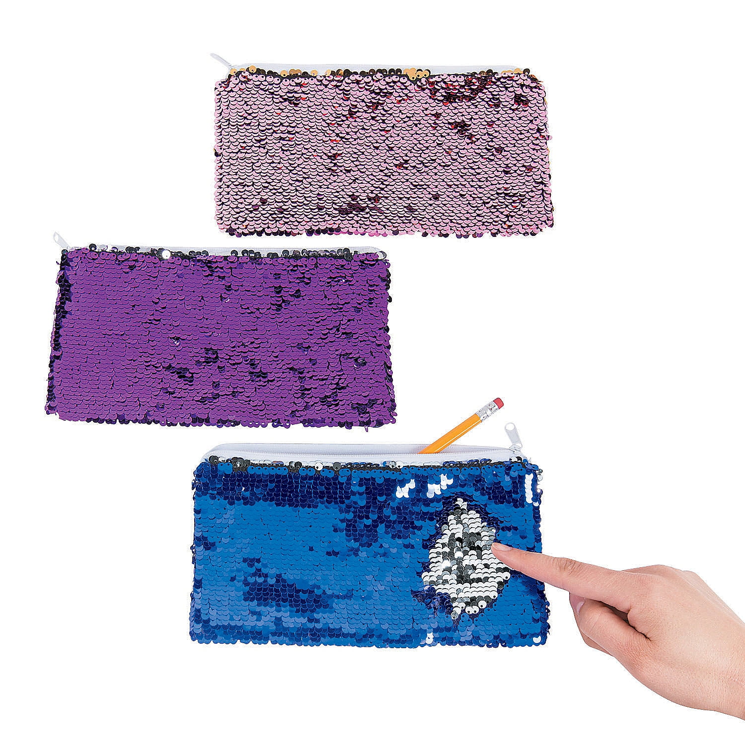 Flipping Sequin Pencil Case Stationery 6 Pieces