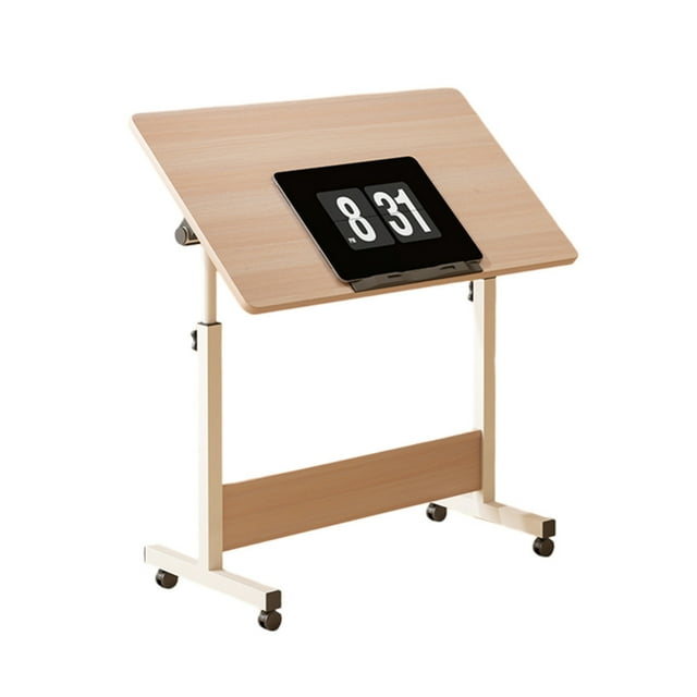 Ourlova Small Standing Desk Adjustable Height, Mobile Stand Up Desk With Wheels, Portable Home Office Computer Workstations For Sitting And Standing
