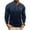 Dark Blue, variant on Men's Long Sleeve Henley Shirts with Pocket Slim Fit Button Pullover Shirt Smart Casual Business Office Blouse Plus Size Blue XXXL