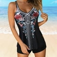thumbnail image 2 of Swim Suits for Women 2024 Tankini Summer Two Piece Bathing Suits Print Sling Swim Tank Top with Shorts Beach Swimwear, 2 of 5