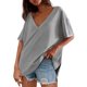 thumbnail image 1 of Camisetas para mujer,Blusa tipo túnica de manga corta con cuello en V para mujer, corte holgado, mezcla de poliéster y elastano, ropa informal, sopatenor, 1 of 6