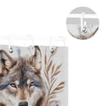 thumbnail image 5 of Leaves Blue Flowers Watercolor Wolf Shower Curtains with 12 Hooks Waterproof Bathroom Decor 66" x 72", 5 of 6