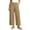 *Khaki, variant on ClodeEU Women's High Waist Wide Leg Cropped Cargo Pants,Casual Elastic Waist Capri Trousers with Pockets Army Green,Women's Plus L