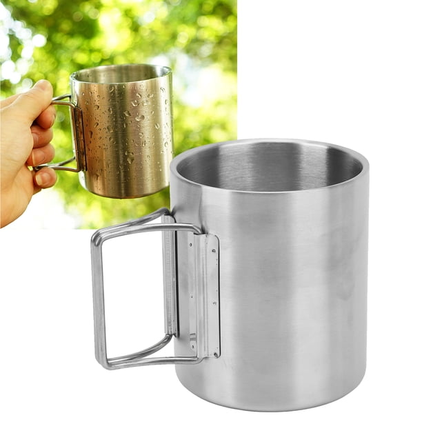 Taza de Campamento, Taza de Acero inoxidable Portátil de Acero inoxidable anti -calado.