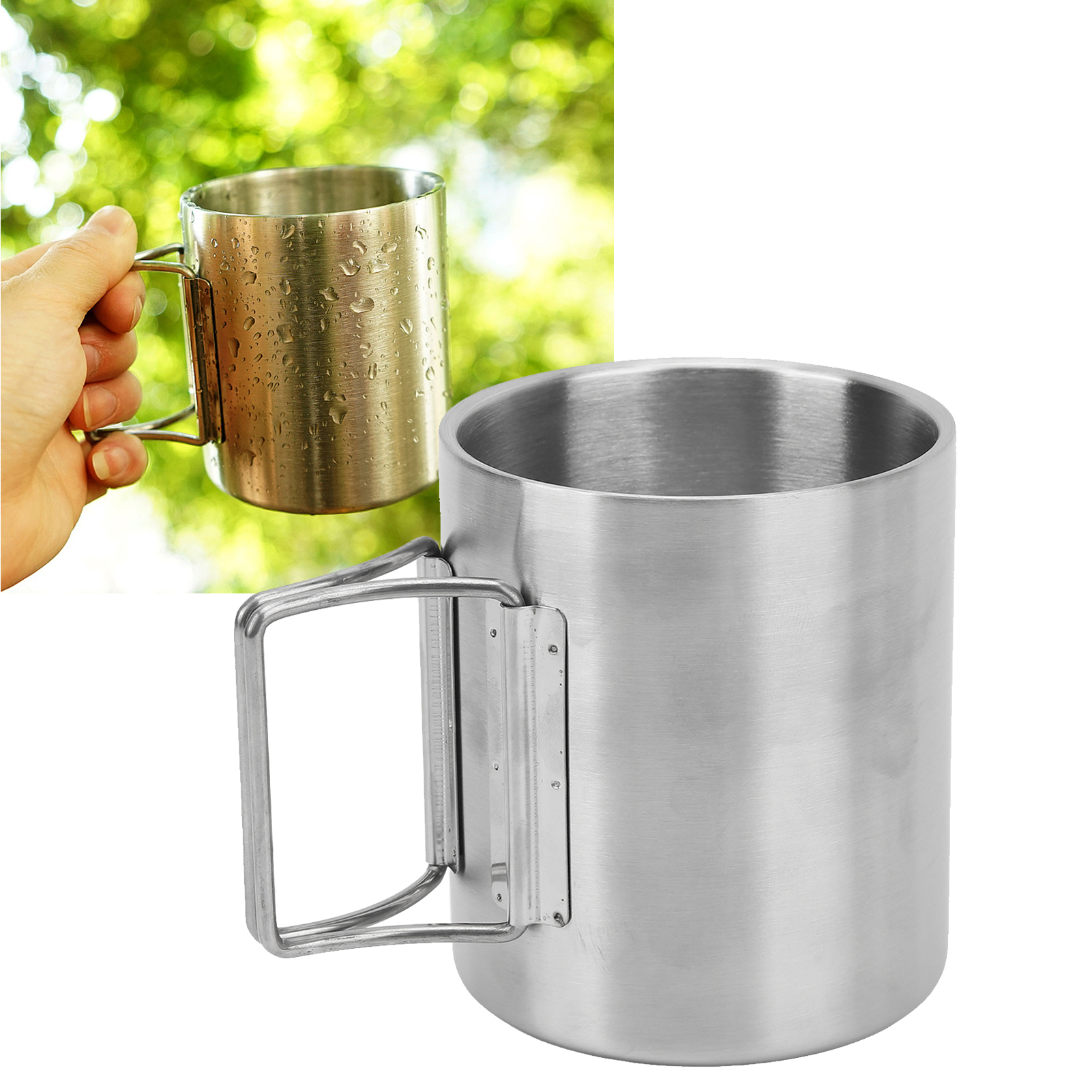 Camping　For　Steel　Mug,　For　Anti　Scalding　Thermal　Lightweight　Stainless　Camping　Mug　Insulation　Mountaineering　Hiking