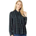 thumbnail image 2 of 1.State Plaid Georgette Button L/S Tie Nk Pintuck Sleek Plaid Blouse, 2 of 3