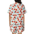 thumbnail image 3 of Naloa Strawberries Women's Short-Sleeved Pajama Set, Loungewear, Summer pajamas, Breathable Cozy - X-Large, 3 of 9