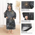 thumbnail image 3 of FORMRS Wearable Blanket Hoodie with Sleeves for Kids Cozy Flannel Sweatshirt, Gray Sky Pattern, 3 of 7