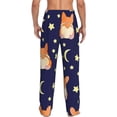 thumbnail image 3 of Daiia Corgi Lying With Moons And Stars Men's Sleep Pant with Pockets and Drawstring,Pajama Pants-XX-Large, 3 of 9