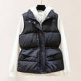 thumbnail image 2 of Htigea Womens Puffer Vest Solid Sleeveless Zip Up Stand Collar Jacket Lightweight Jackets Fall Winter Warm Coats with Pockets Black M, 2 of 7
