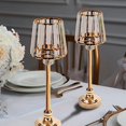 thumbnail image 5 of Balsa Circle 2 Gold 15" Metal Votive Candle Holders Clear Crystal Glass Lamp Shade Party Events Decorations, 5 of 8
