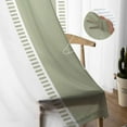 thumbnail image 5 of Sage Green Stripes, Sheer Curtains 72 Inches Long 2 Panels Set, Window Sheer Curtains for Living Room/Bedroom, Geometric Pure Solid Color Light Filtering Rod Pocket Curtain 52'' x 72'' x 2, 5 of 7