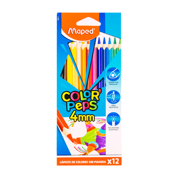 COLORES MAPED COLOR PEPS C/12 MINA 4 MM