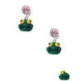 thumbnail image 2 of Delight Jewelry Resin Big Eyed Frog Pink Crystal Clip on Earrings, 2 of 5