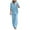 Light Blue, variant on Women's Casual Pure Color Wide Leg Pant Suit - 2 Piece Outfit with Matching Top, Polyester, Loose Fit, Business Casual
