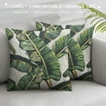 thumbnail image 3 of Creowell  Tropical Palm Leaves Throw Pillow Cover Banana Jungle Leaf Floral Pattern Fabric for Couch Bed Sofa Car Waist Cushion Cover Pillow Case 22x22in, 3 of 5